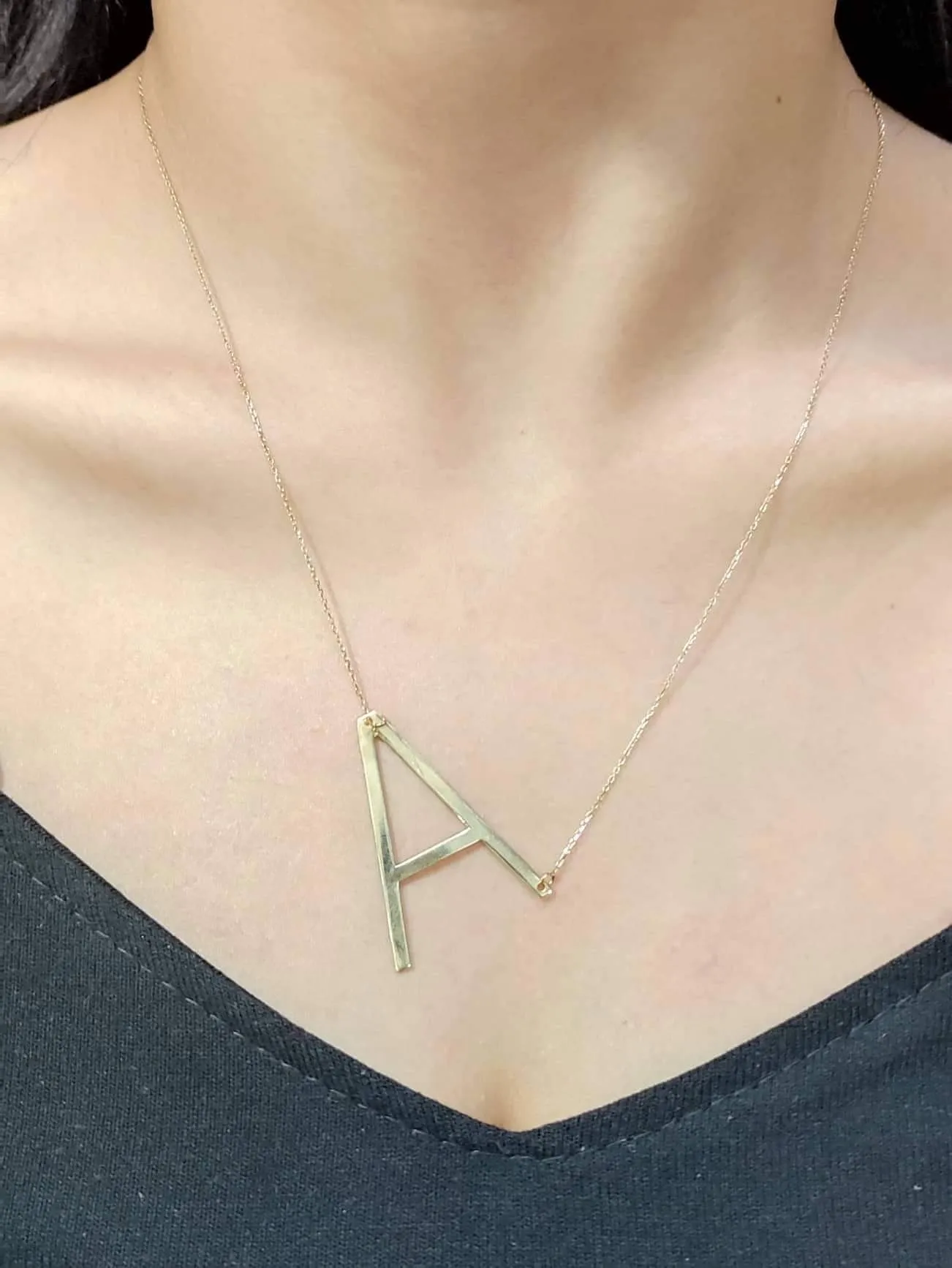 #GOLD2024 | 18K Large Golden Alphabet Letter Necklace 20”