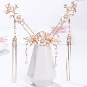 Hair Accessories Set: Pink Blossoms