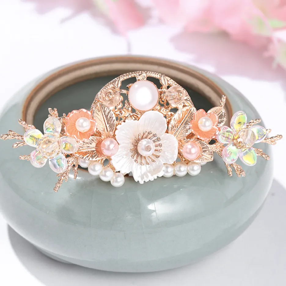 Hair Accessories Set: Pink Blossoms