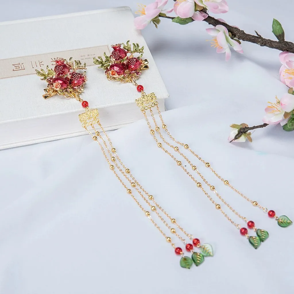 Hair Accessories Set: Pomegranate