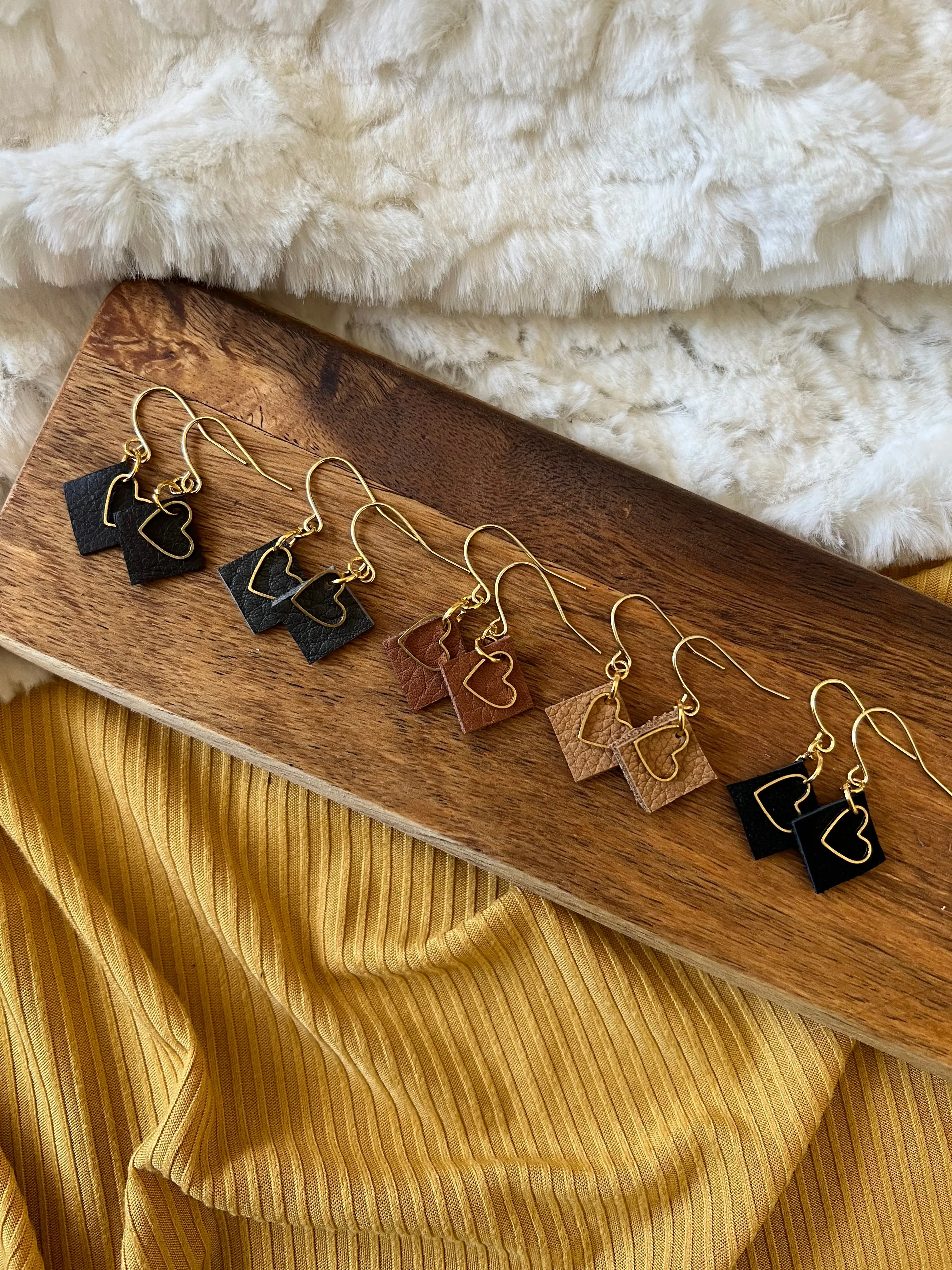 Heart Leather Earrings