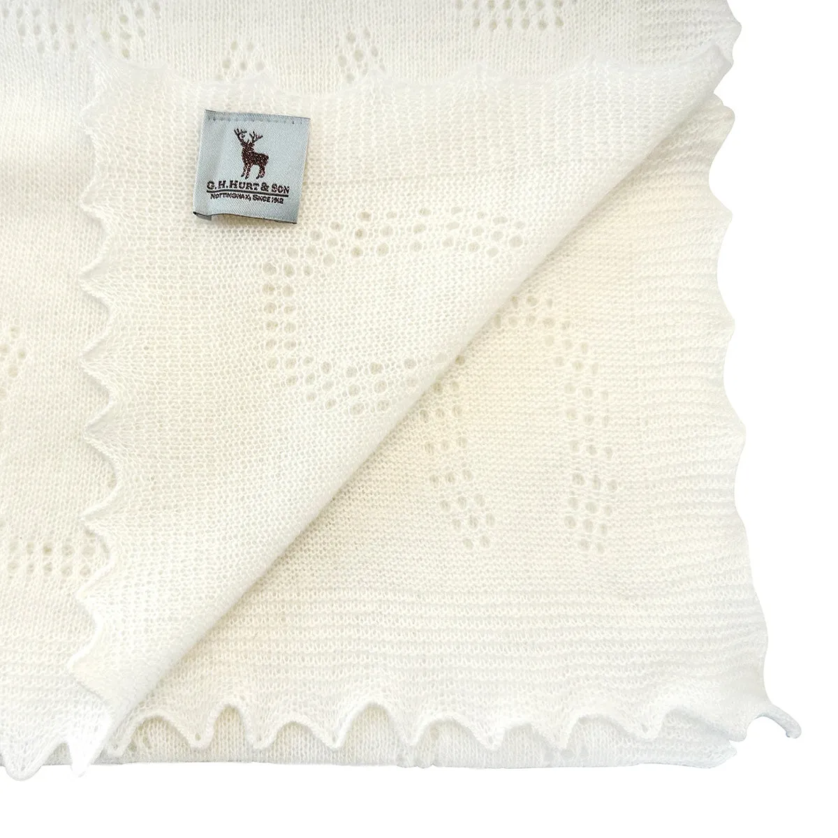 Horseshoe Lambswool Scarf - Winter White