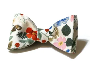 Ivory Strawberry Fields Floral Bow Tie