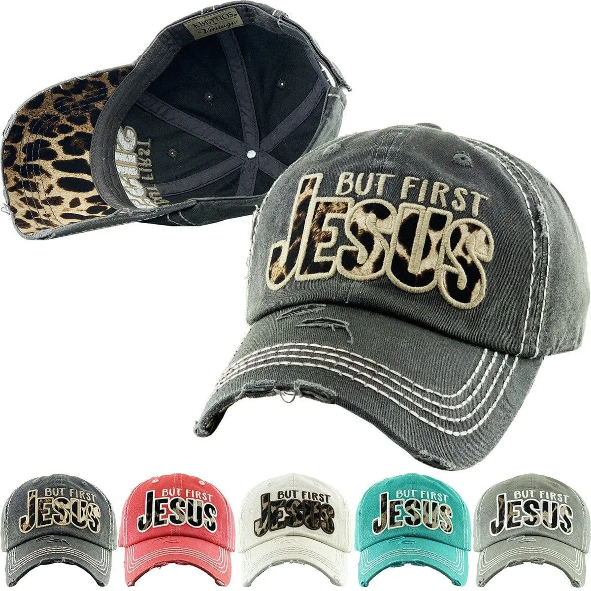 KBV1342 "Butt First Jesus" Vintage Washed Baseball Cap