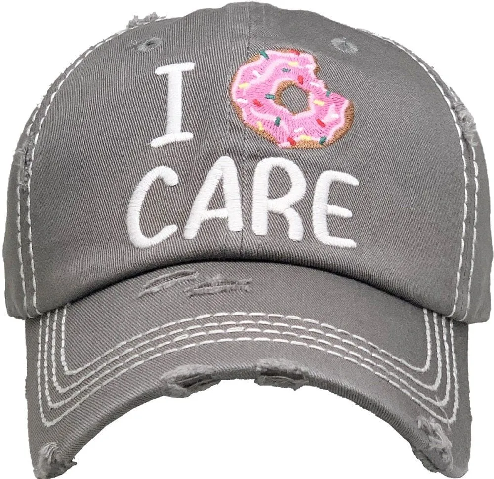 KBV1360 "I Don't Care" Vintage Washed Baseball Cap