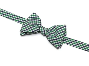 Kelly Green & Navy Tattersall Bow Tie