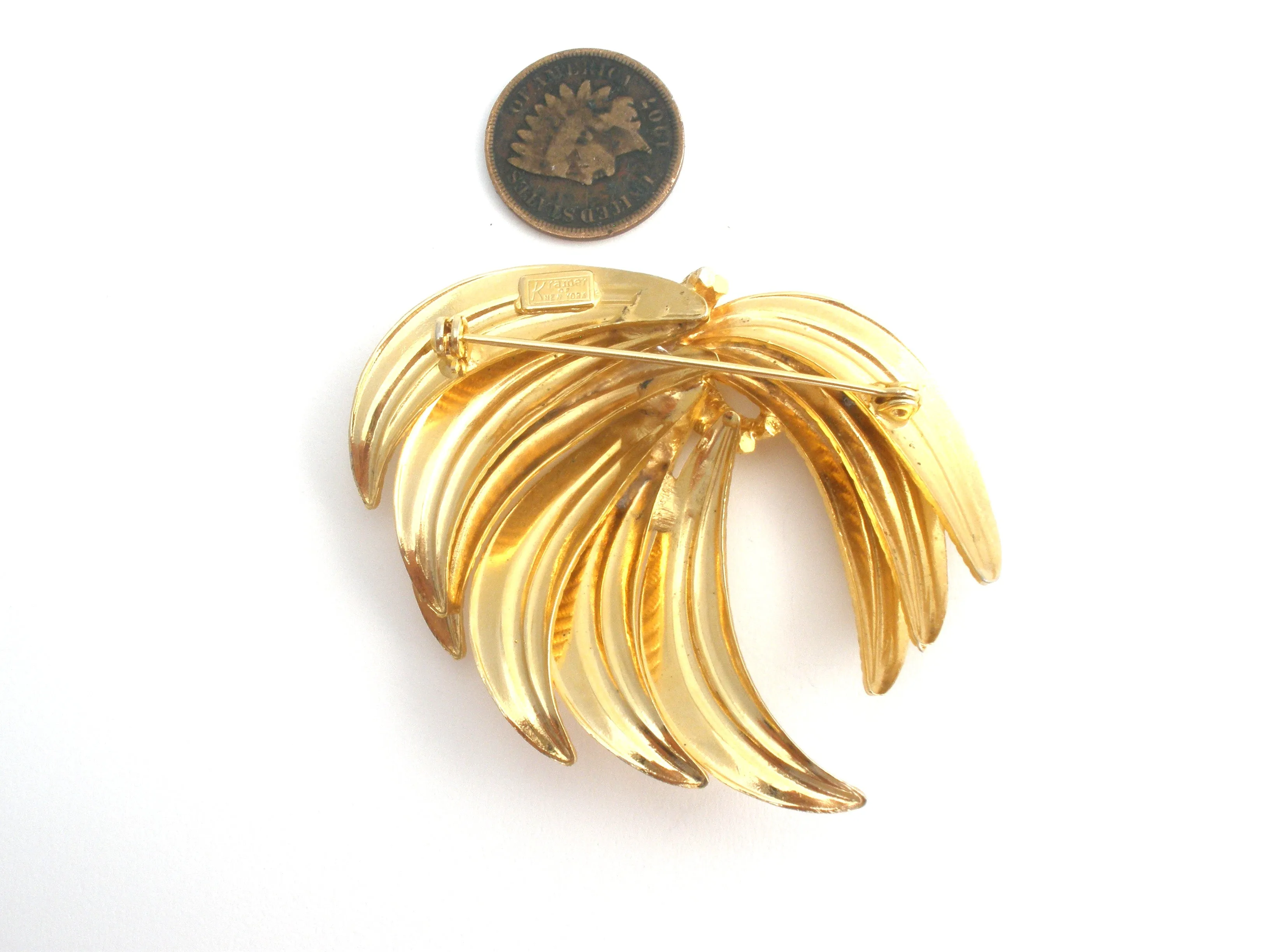 Kramer Gold Tone Brooch Pin  Vintage