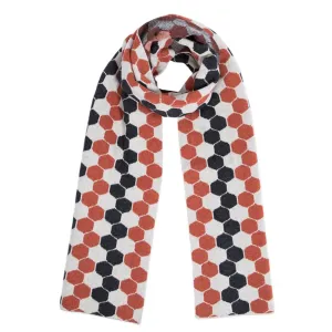 Ladies Lambswool Hexagon Scarf - Burnt Orange