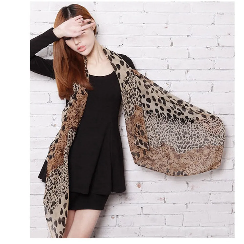 Leopard Print Scarf Women  Little Silk Hair Tie Band Neckerchief Multi-purpose Luxury Chiffon Scarf Woman's Accesories