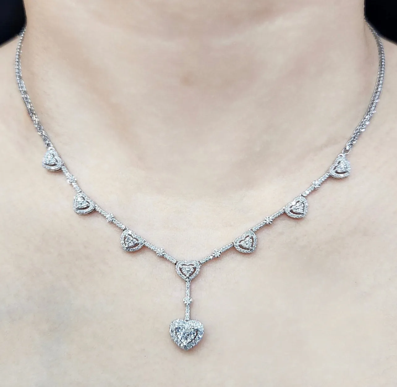 #LVNA2024 | Heart Halo Station Diamond Necklace 14kt