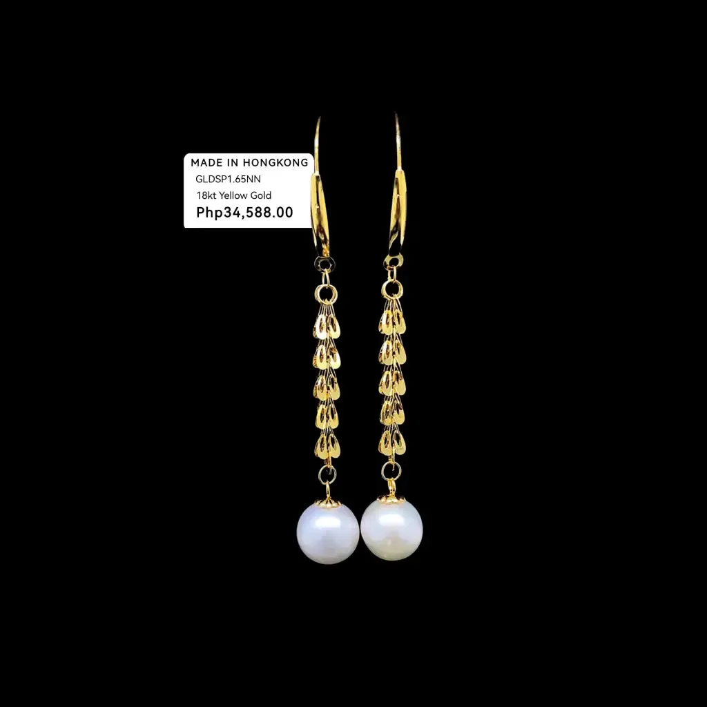 #LVNA2024 | HOPE Golden Feather Pearl Drop Dangling Earrings 18kt