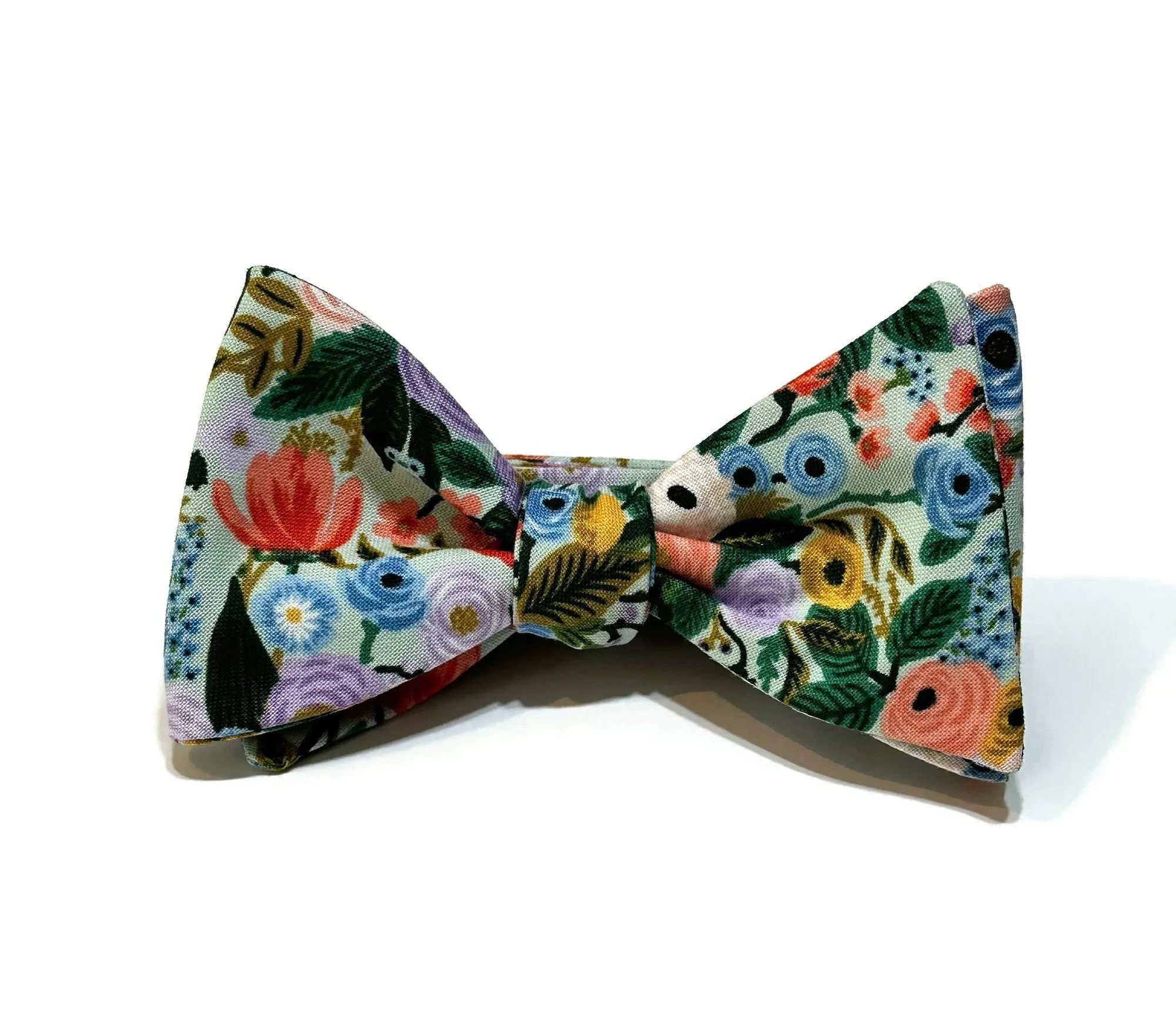 Mint Garden Party Petite Floral Bow Tie