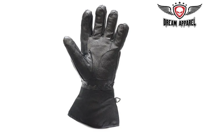 Motorcycle Full Finger Gloves With Red Stripe