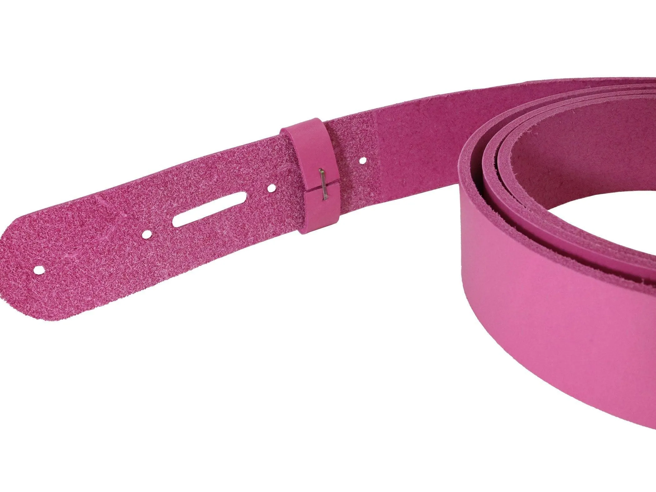 Pink Vegetable Tanned Leather Belt Blank w/ Matching Keeper | 60"-72" Length