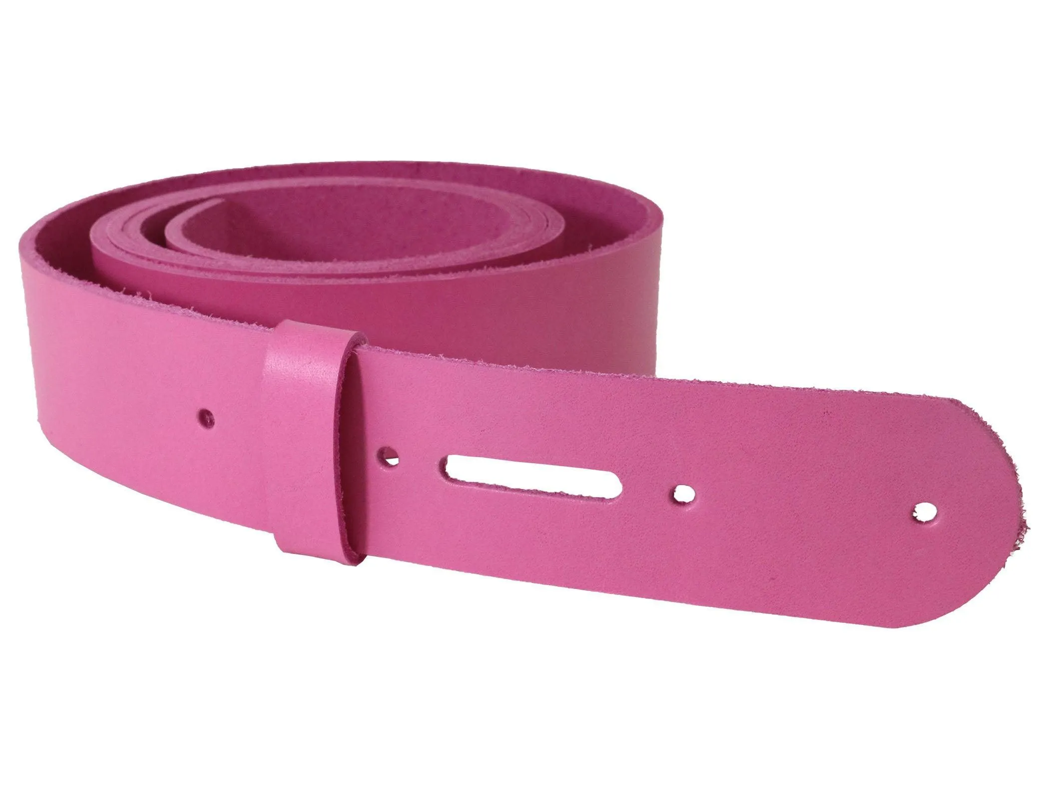 Pink Vegetable Tanned Leather Belt Blank w/ Matching Keeper | 60"-72" Length