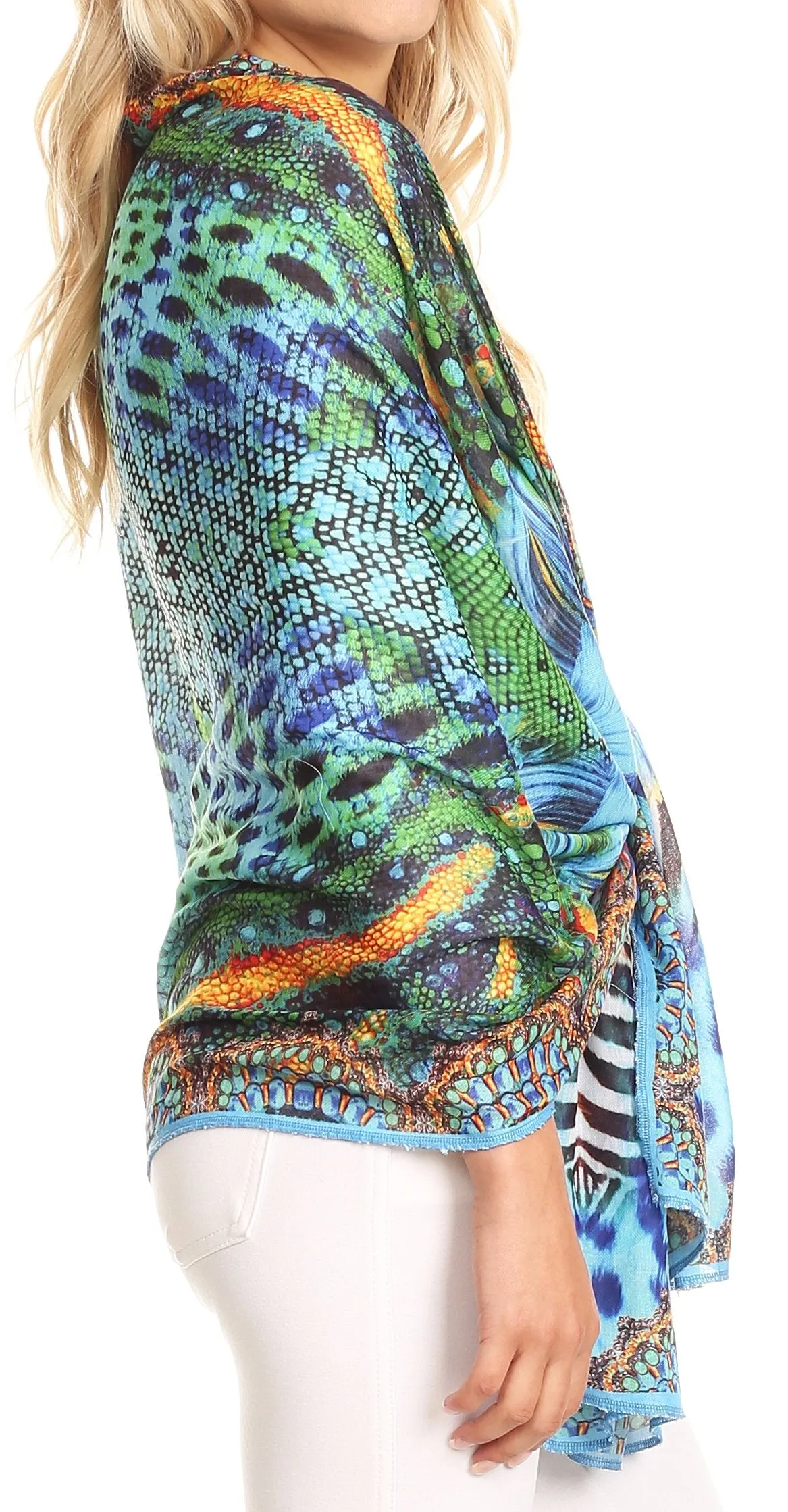 Sakkas Tuma Colorful Printed Lightweight Gauzy Scarf Shawl