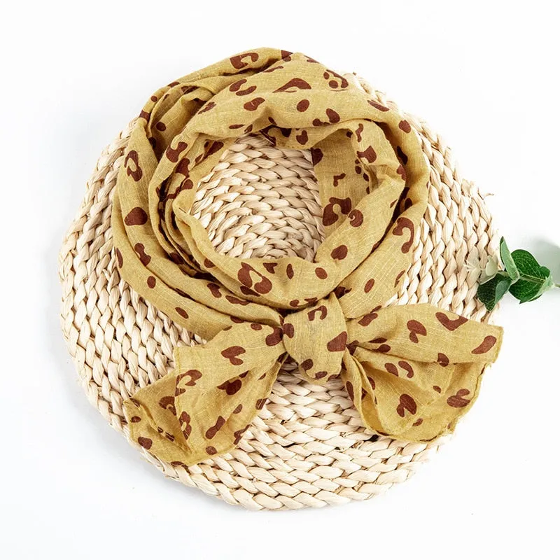 Spring Summer Baby Scarf Cotton Boys Girls Cute Flower Star Linen Scarf Kids Foulard Scarves Children's Shawl Bufandas