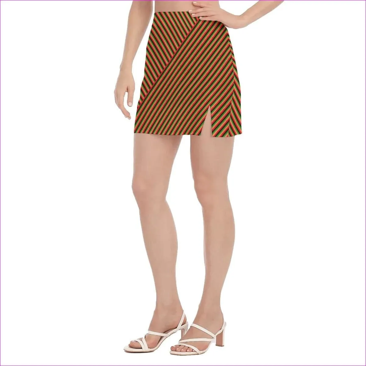 Striped Galore Women's Side Split Hip Skirt