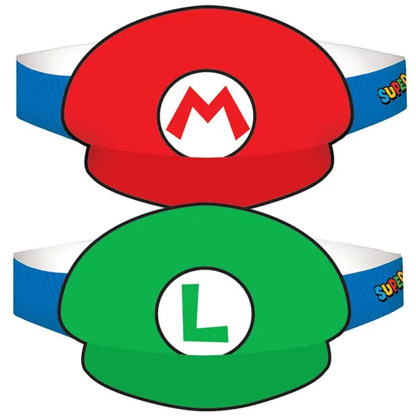 Super Mario Brothers Paper Hats 8pk