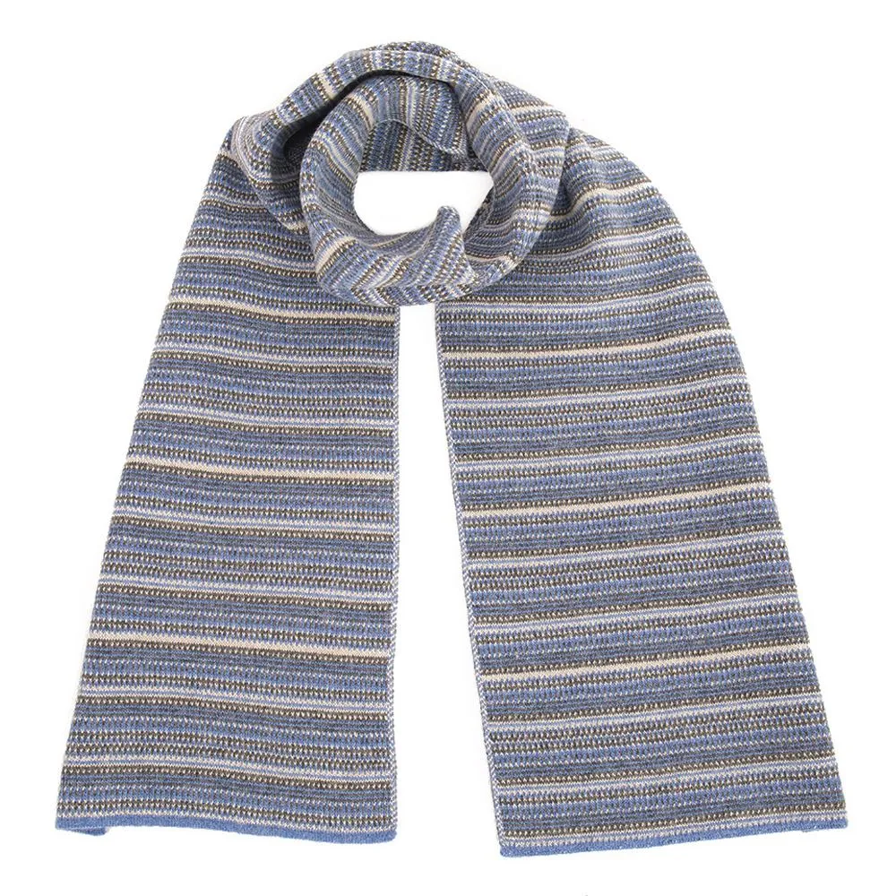 The Burghley - Tweed Jacquard Scarf - Jeans Blue