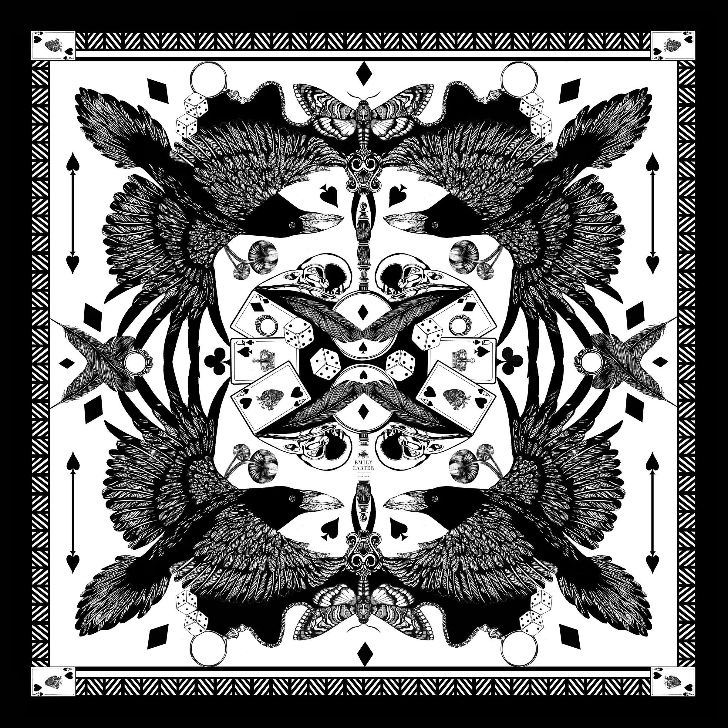 The Joker & Jackdaw Silk Scarf | 90x90cm