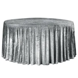 Velvet 132" Round Tablecloth - Charcoal