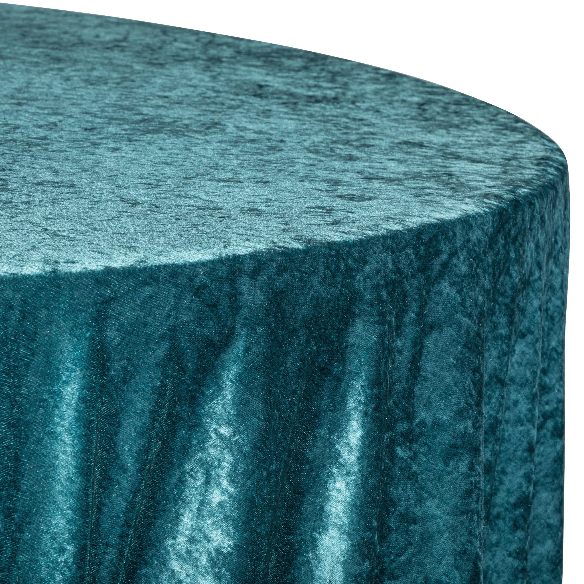 Velvet 132" Round Tablecloth - Dark Turquoise