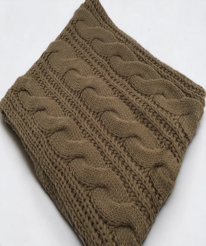 Winter Soft Thick Cable Knit Ribbed Long Scarf For Women and Men